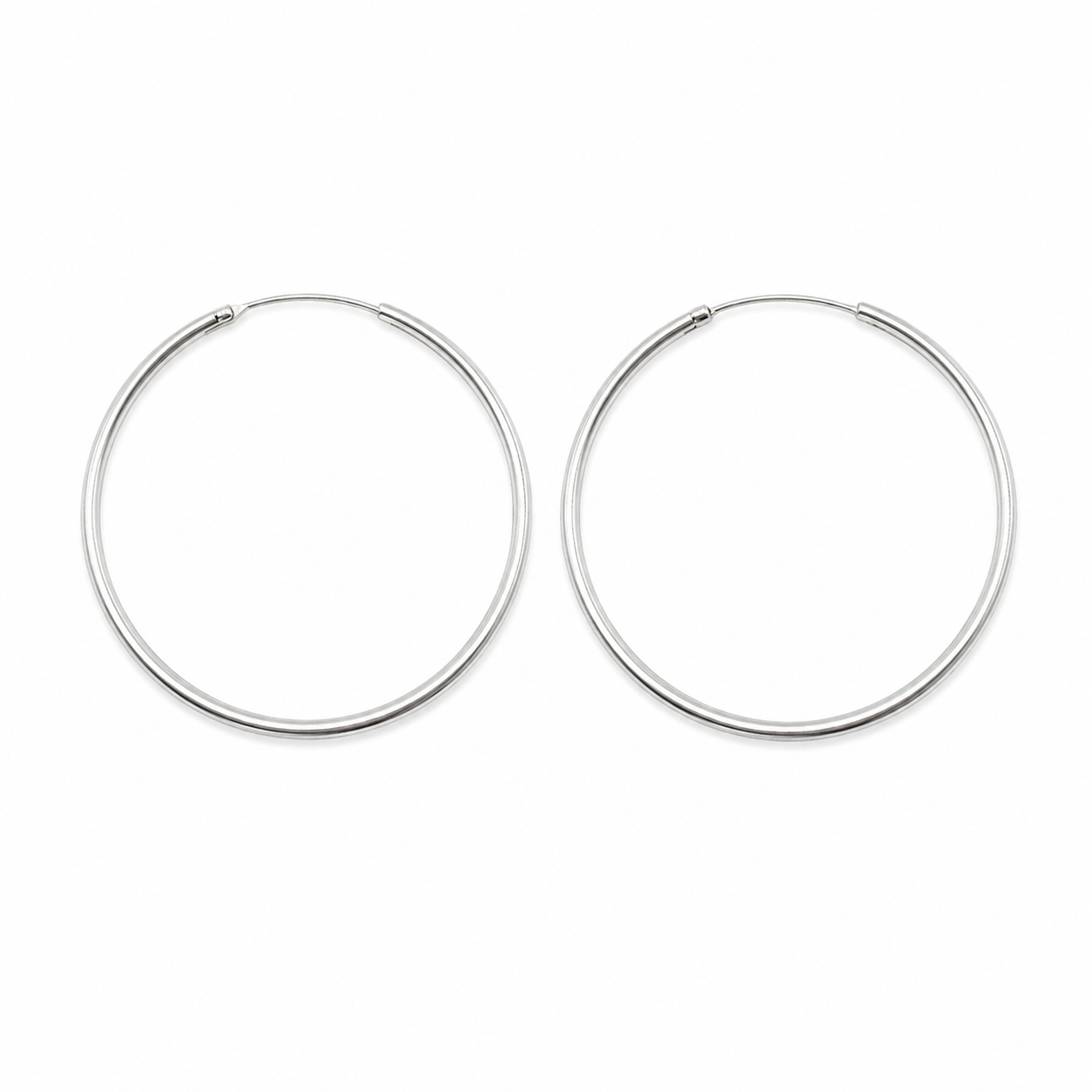 Classic Silver Pipe Hoop Earrings