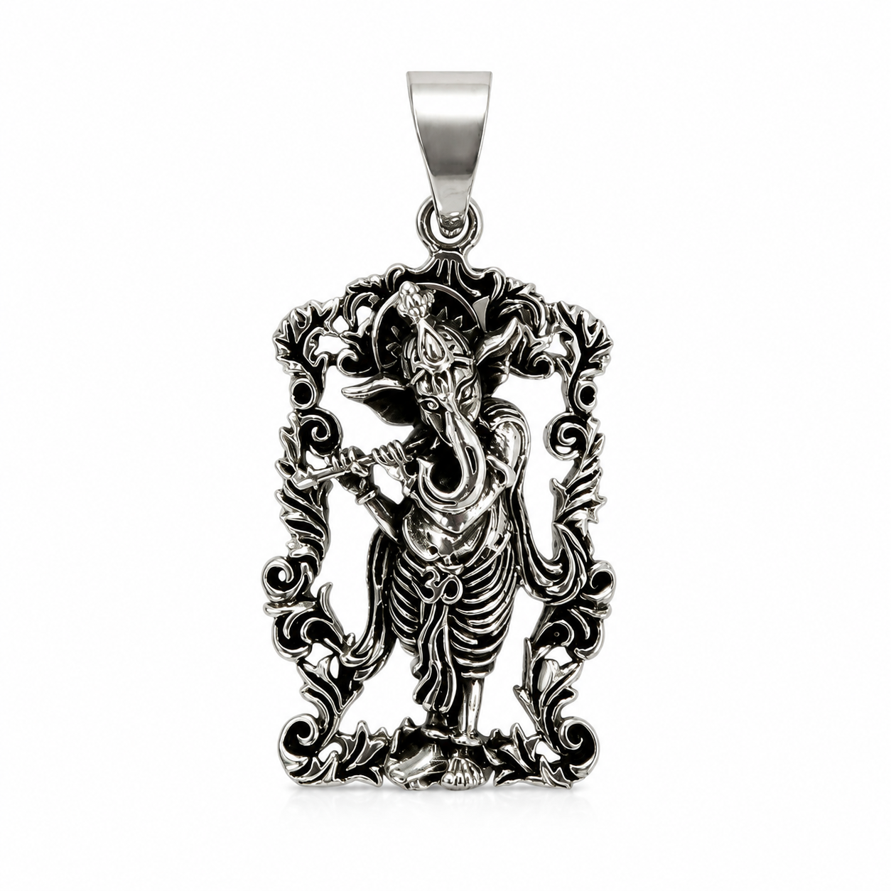 Oxidized Silver Ganesha Pendant
