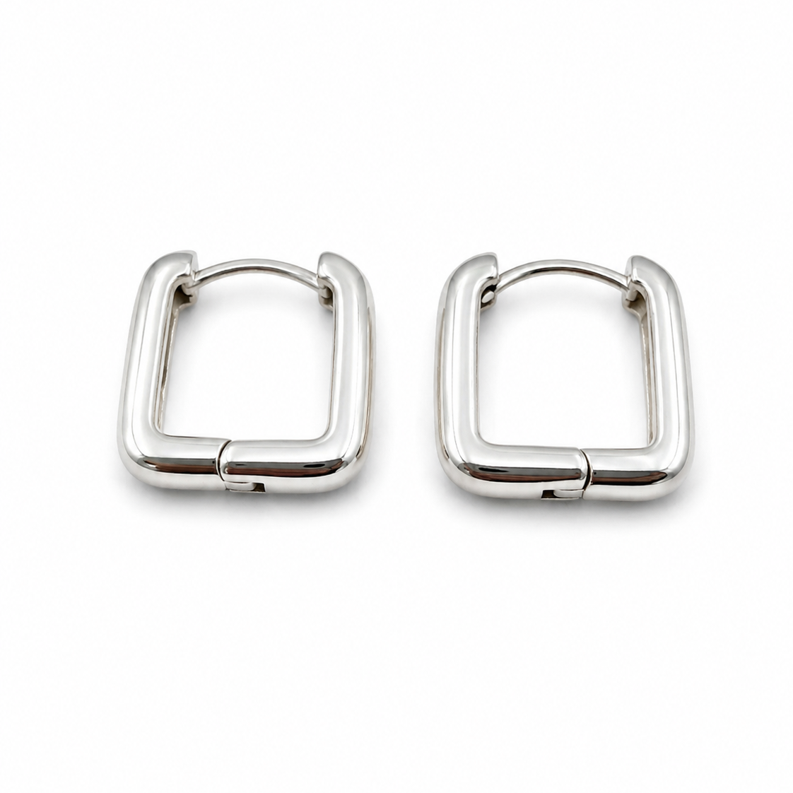 Kids’ Sterling Silver Square Hoop Earrings – Minimalist Design