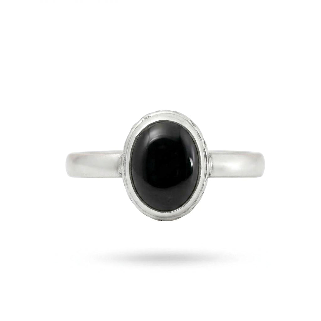 Black Onyx Silver Ring