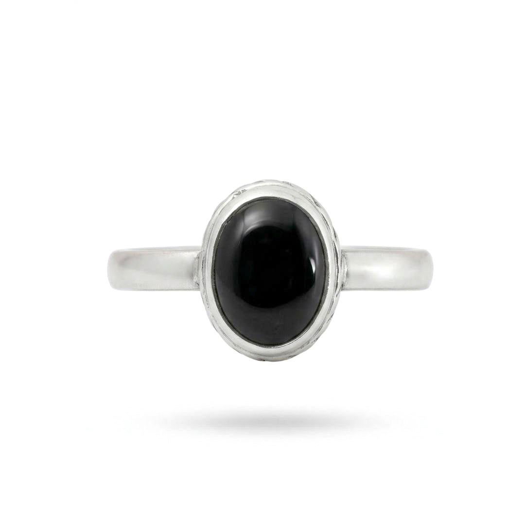 Black Onyx Silver Ring
