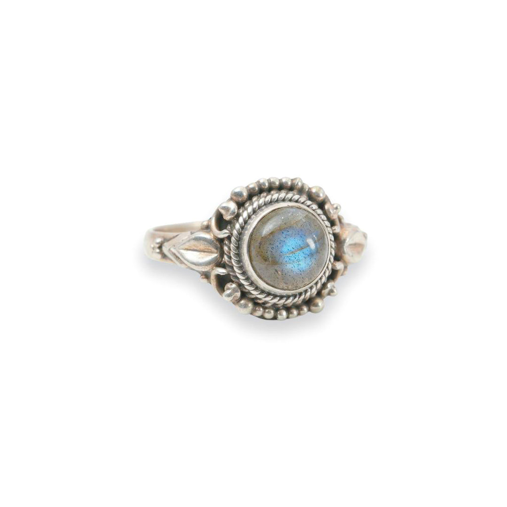 Labradorite Moonstone Silver Ring