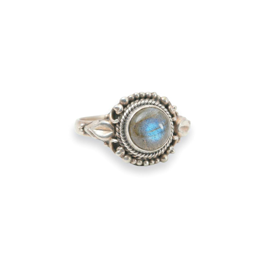 Labradorite Moonstone Silver Ring