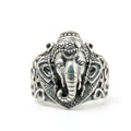 Ganesha & Om Engraved Silver Ring