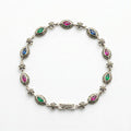 Multicolour Zircon Marcasite Silver Bracelet