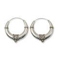 Moonraga Minimalist Gajai Work Sterling Silver Hoop Earrings