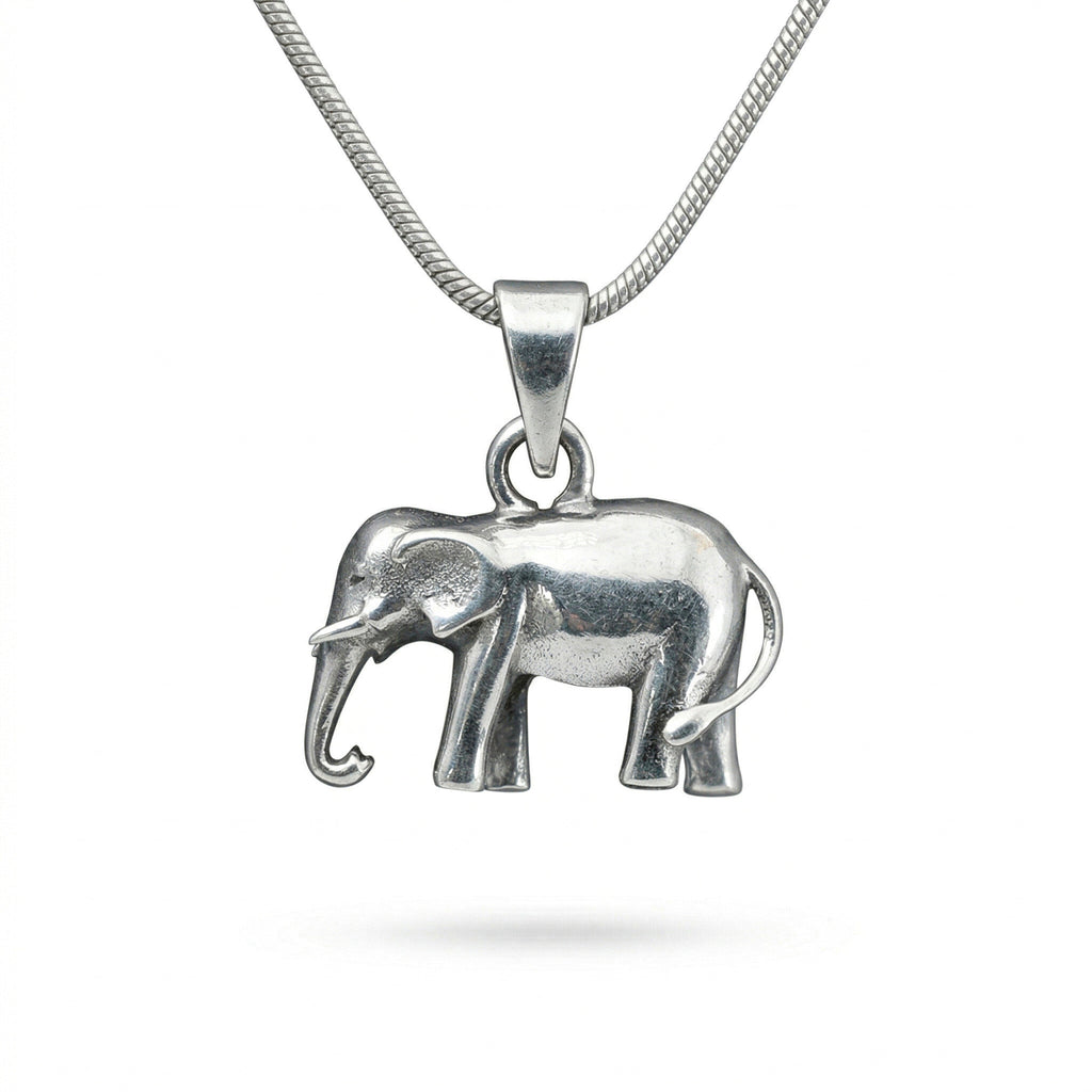 Elephant Motif Silver Pendant