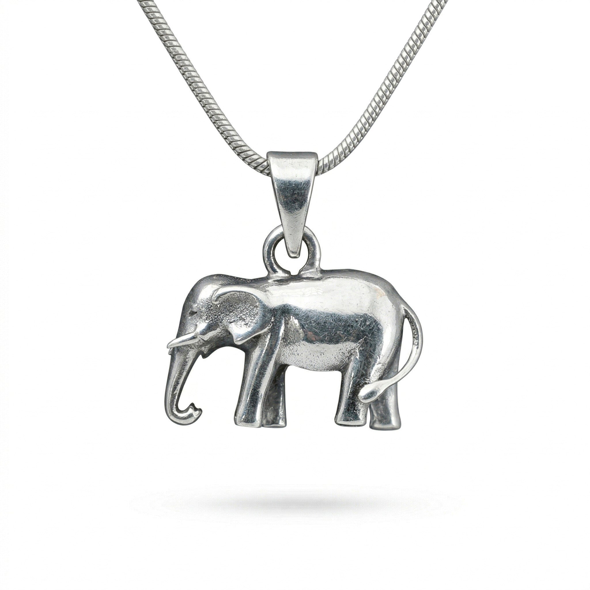Elephant Motif Silver Pendant