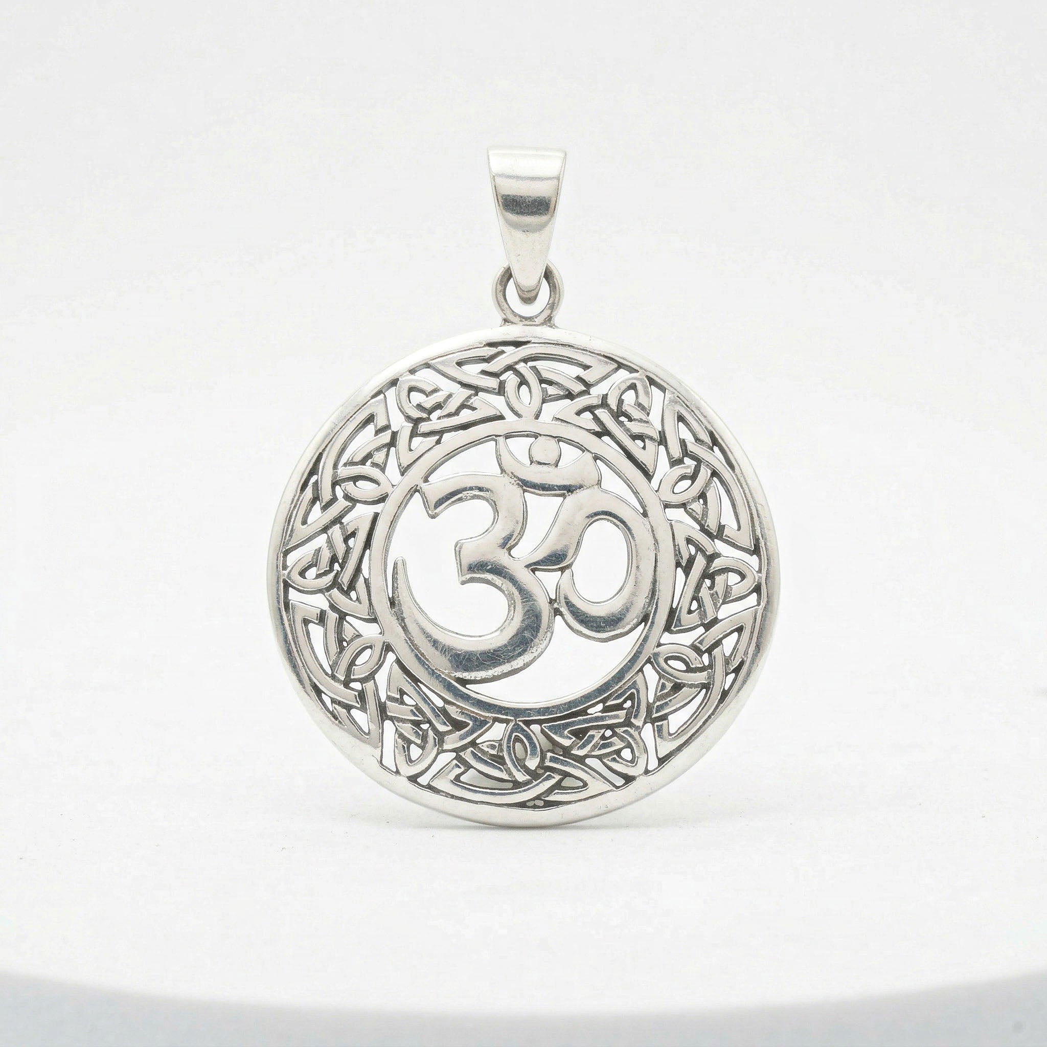 Spiritual Om Symbol Silver Pendant