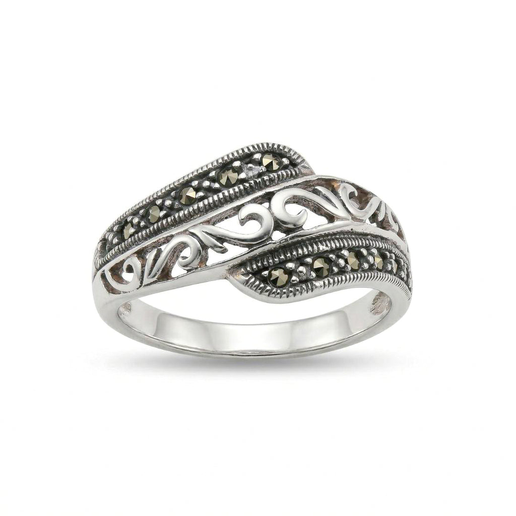 Marcasite Stone Silver Ring