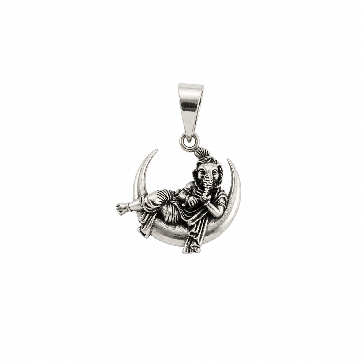 Moonlit Bal Ganesha Sterling Silver Pendant
