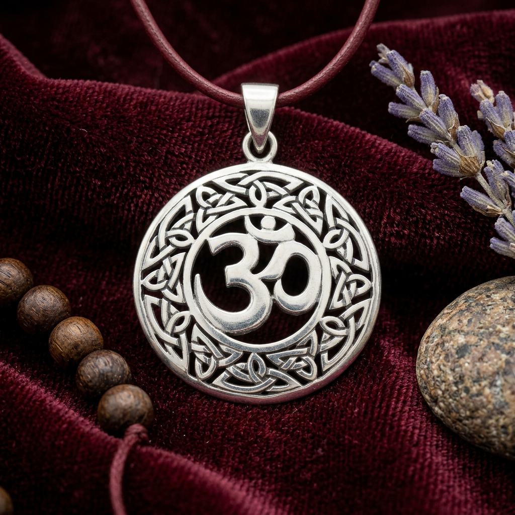 Spiritual Om Symbol Silver Pendant