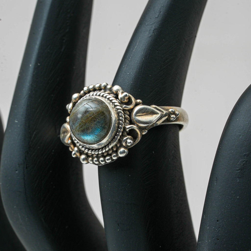 Labradorite Moonstone Silver Ring