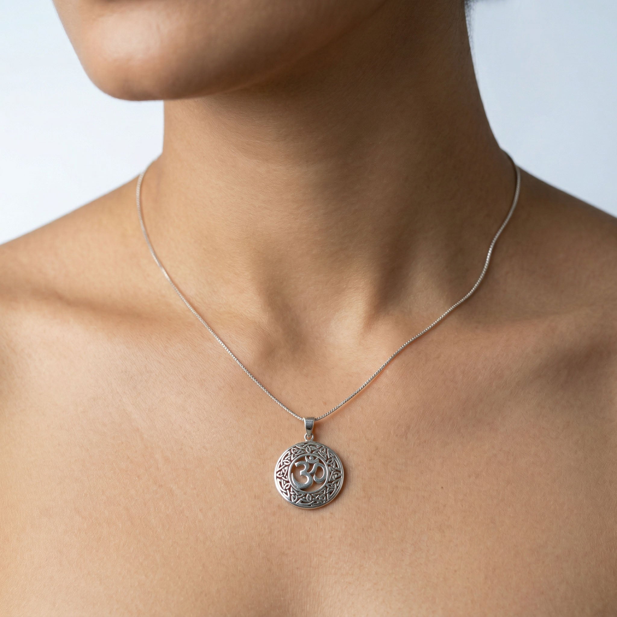 Spiritual Om Symbol Silver Pendant