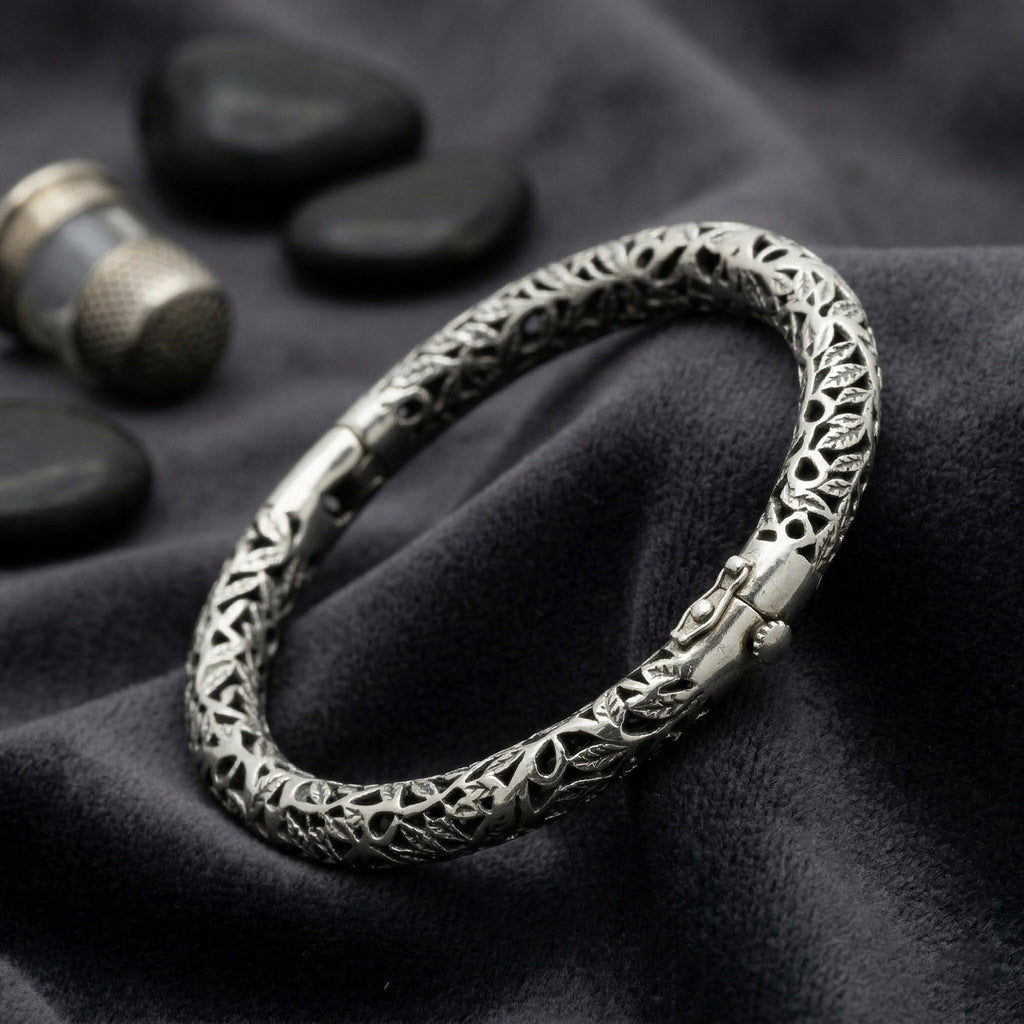 Solid Silver Statement Bangle Bracelet