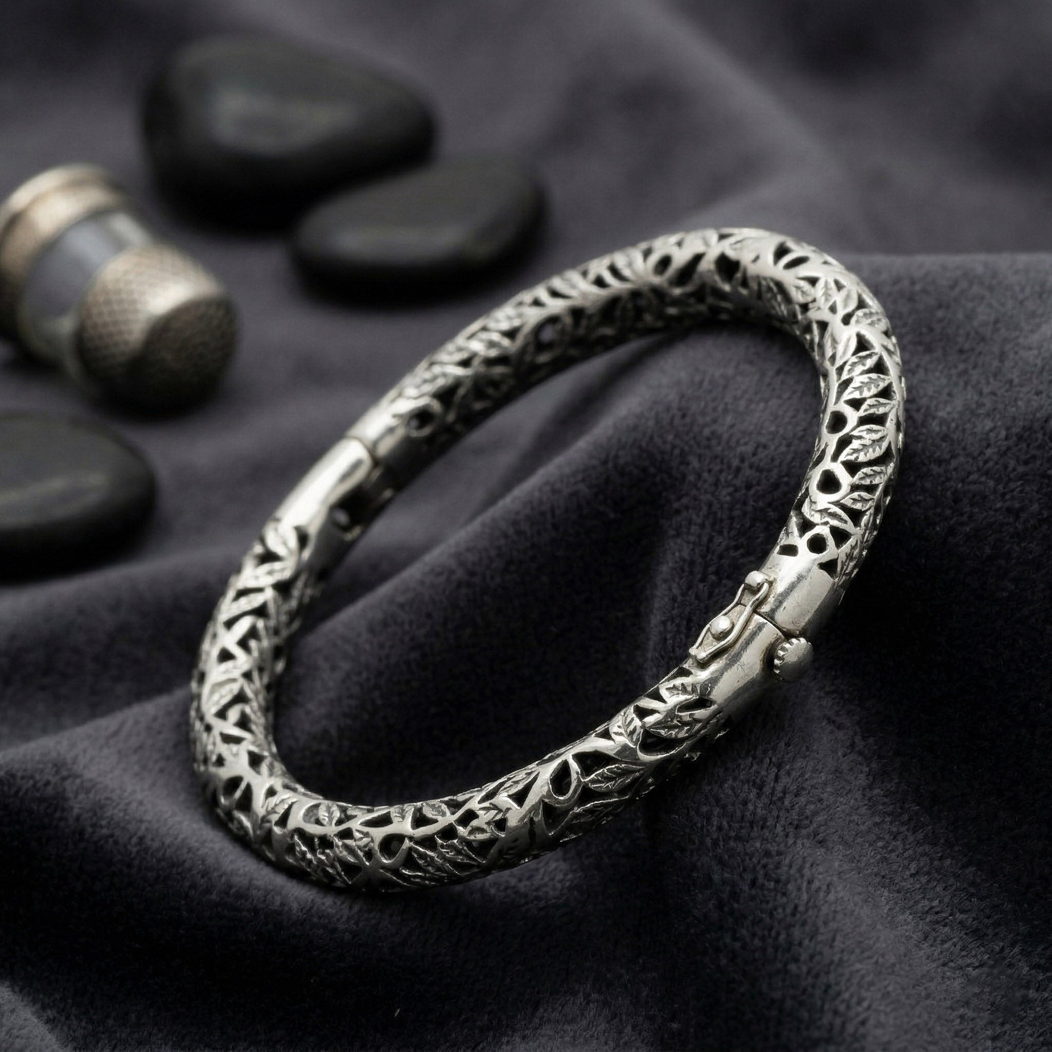 Solid Silver Statement Bangle Bracelet