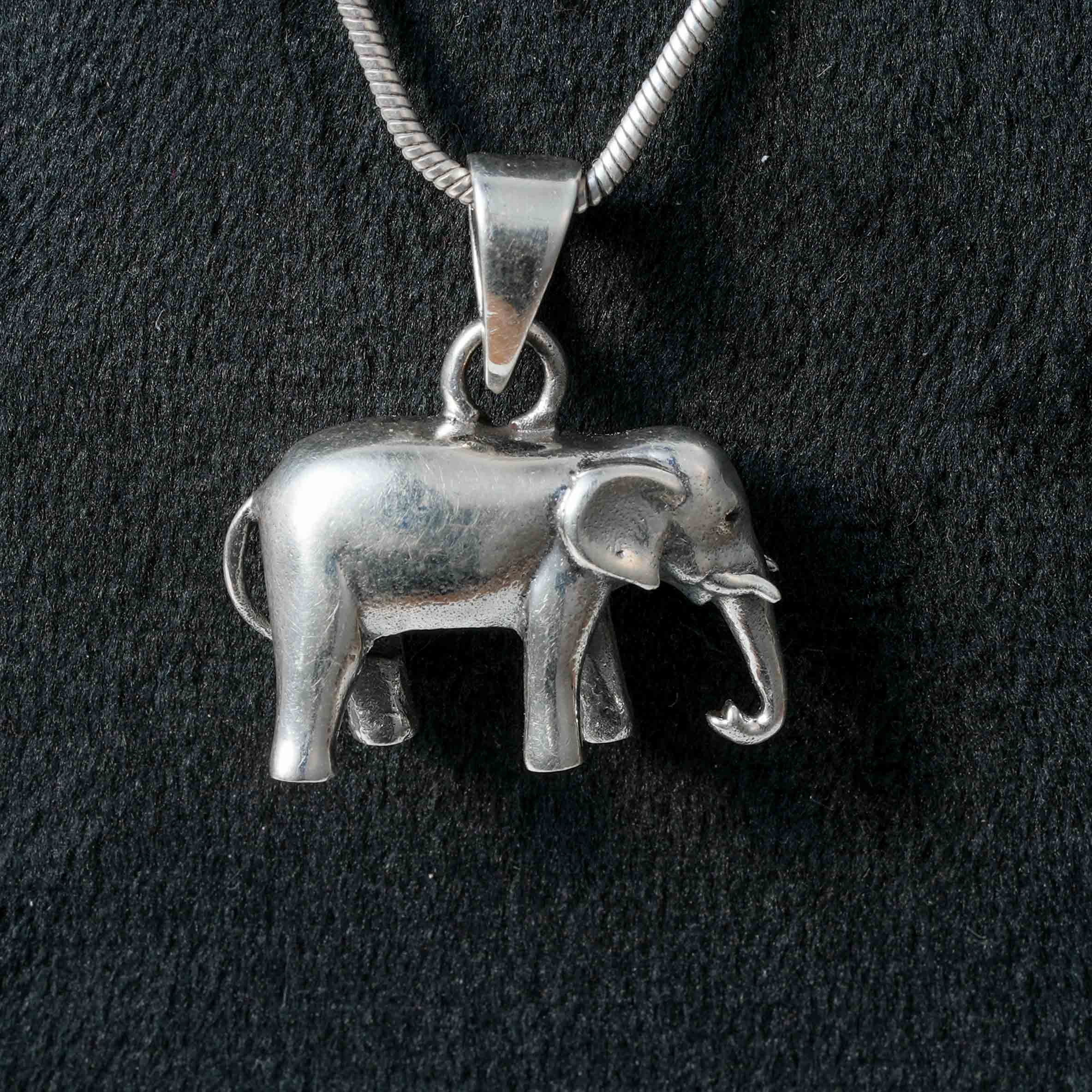 Elephant Motif Silver Pendant