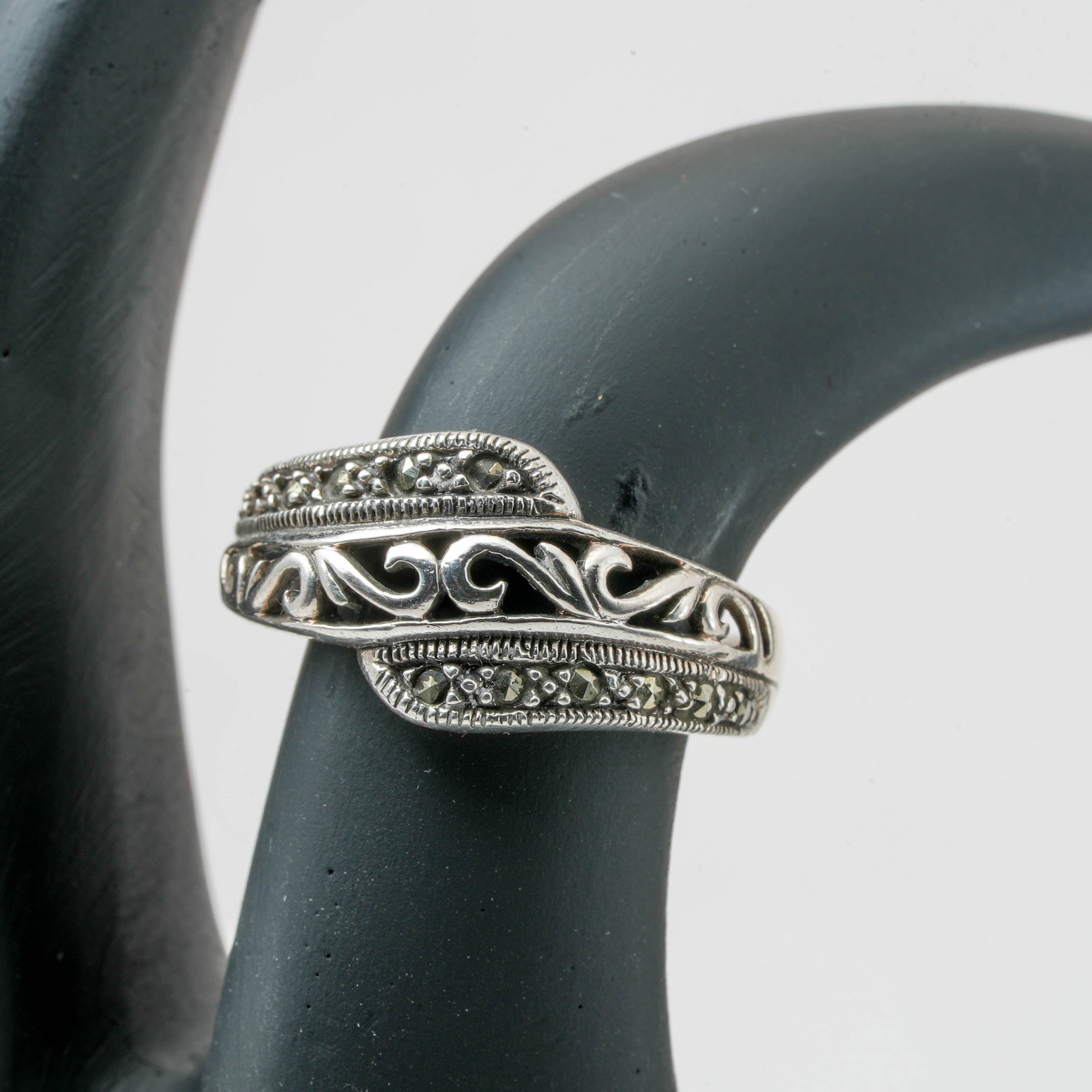 Marcasite Stone Silver Ring