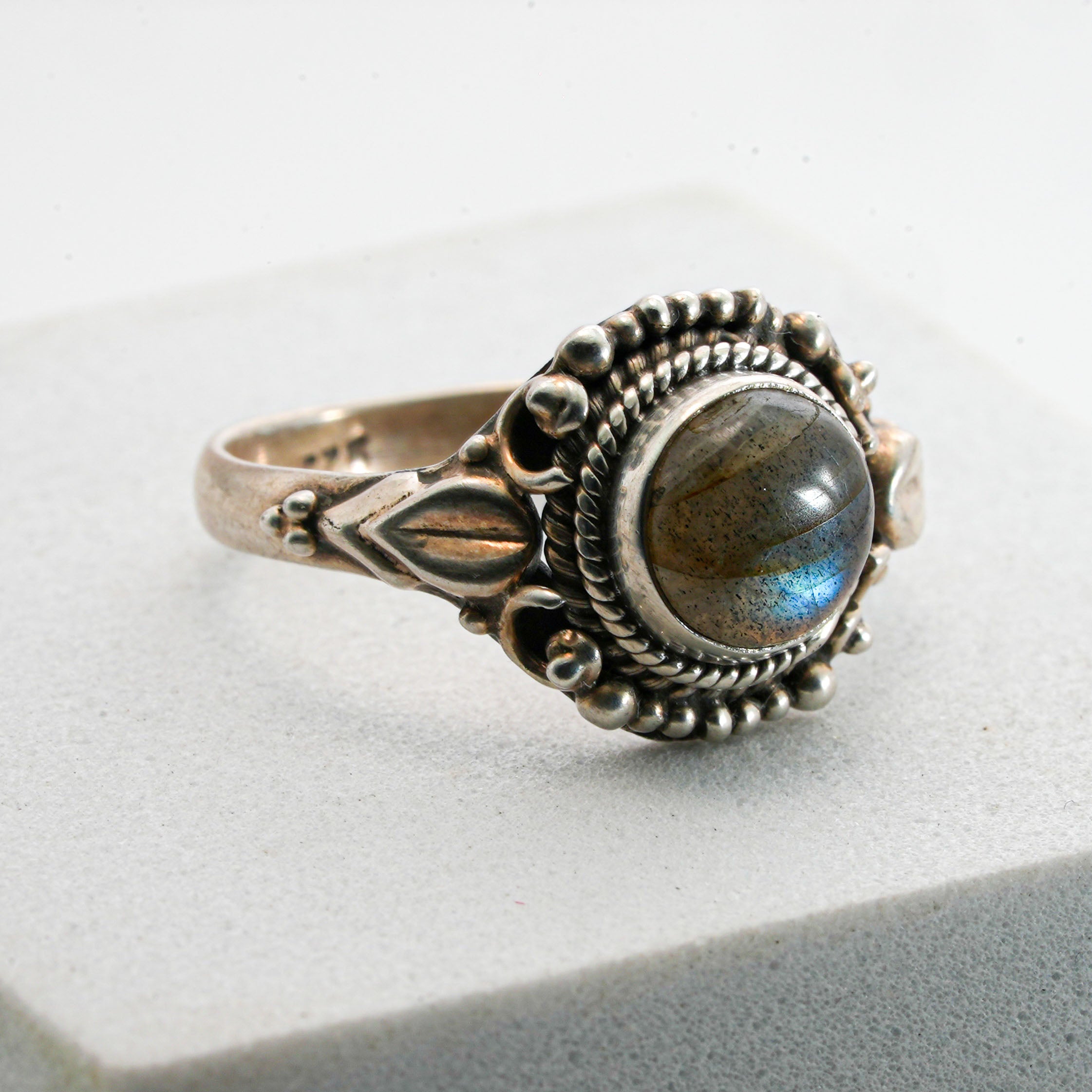 Labradorite Moonstone Silver Ring