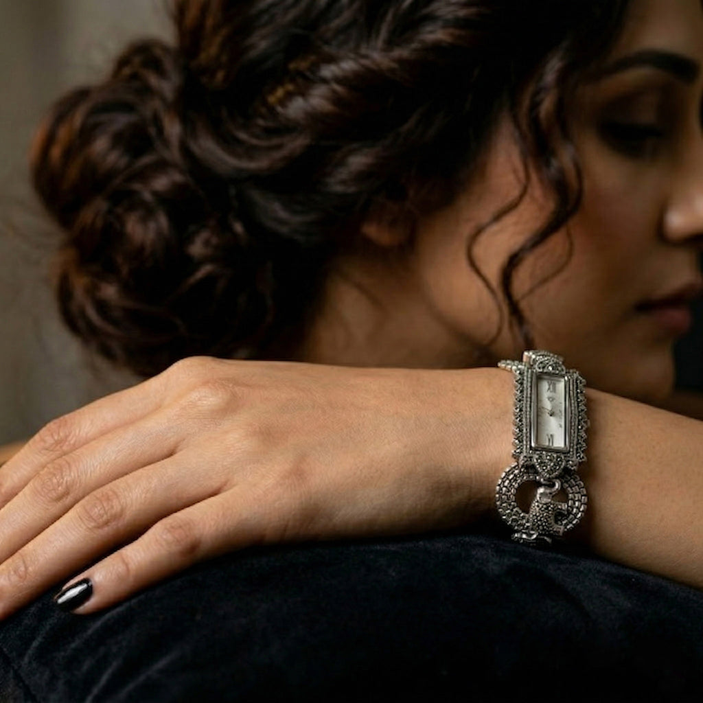 Marcasite Silver Watch Bracelet