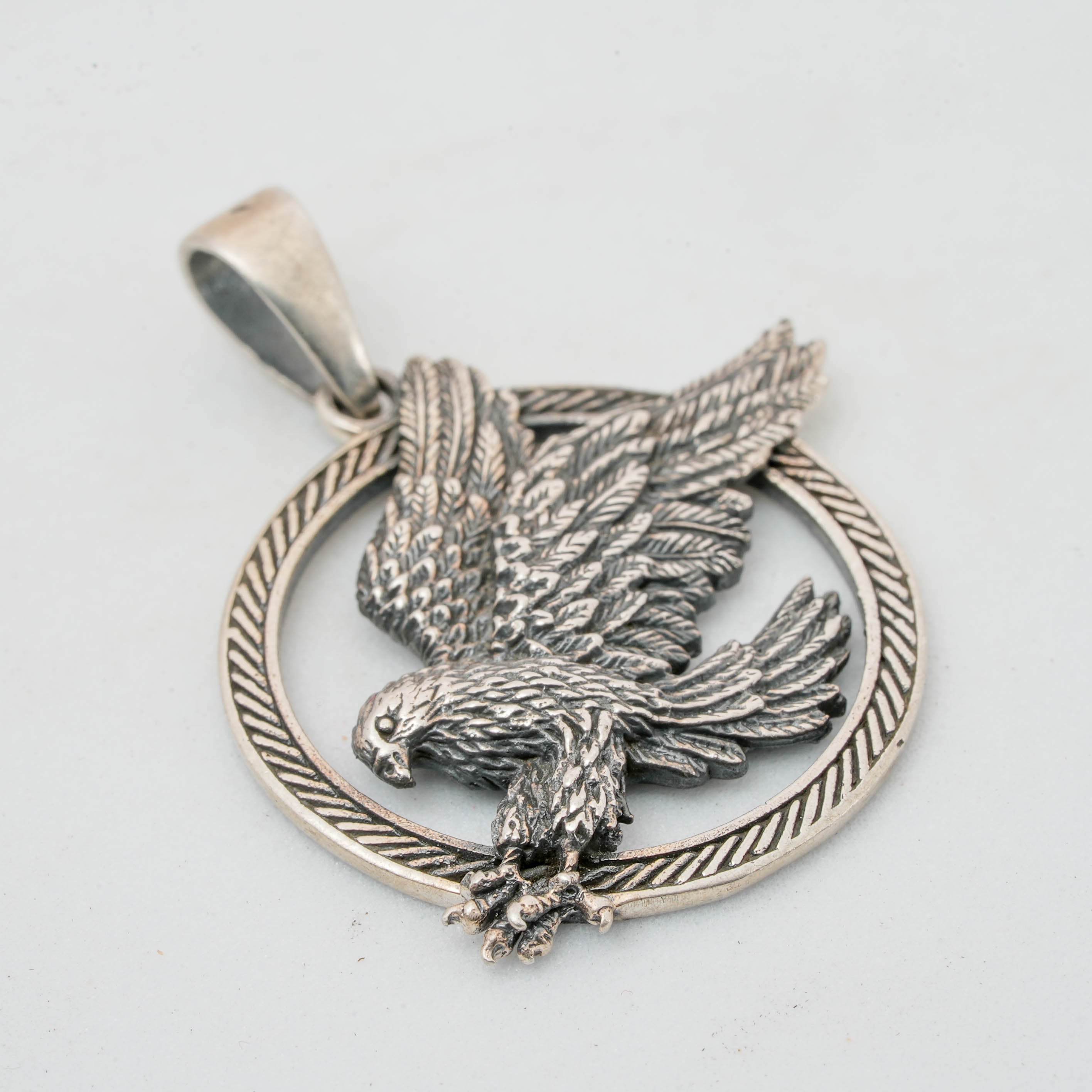 Eagle Motif Silver Pendant