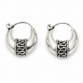Oxidized Silver Wavy Hoop Earrings