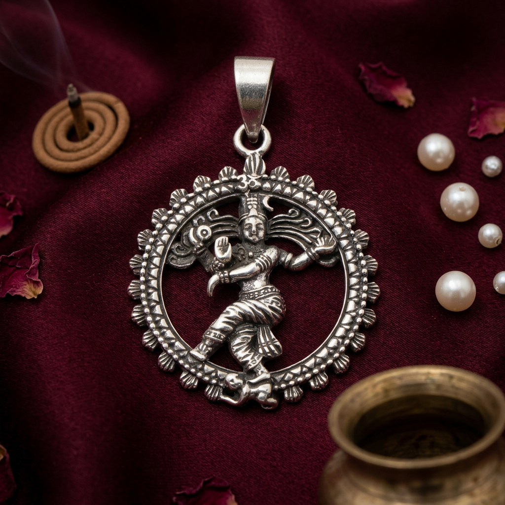 Nataraja Dance Shiva Silver Pendant