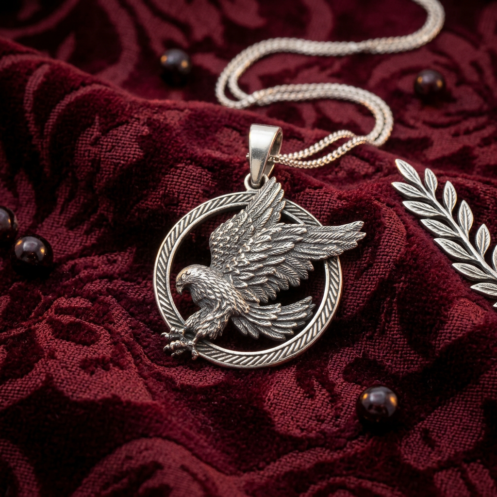 Eagle Motif Silver Pendant