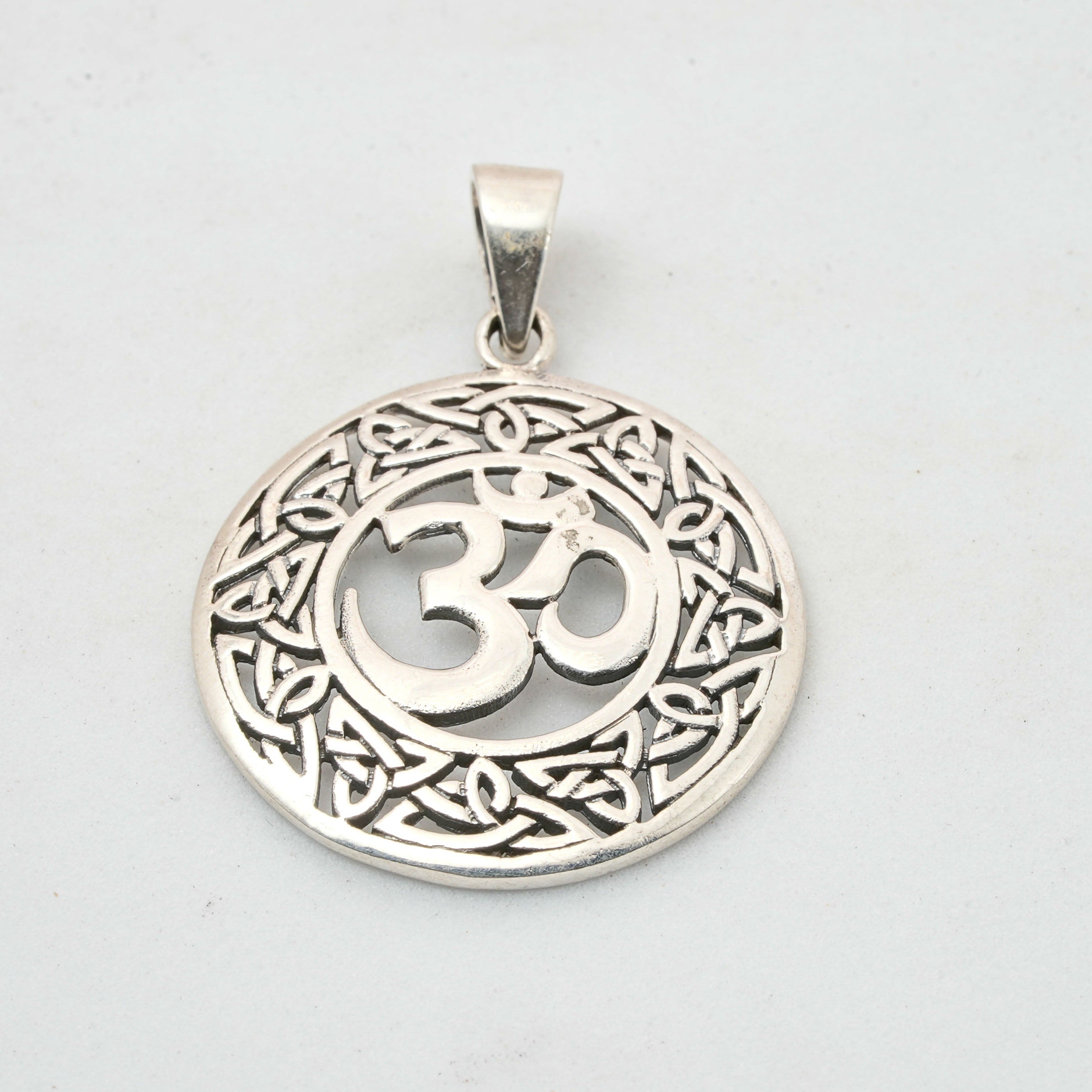 Spiritual Om Symbol Silver Pendant