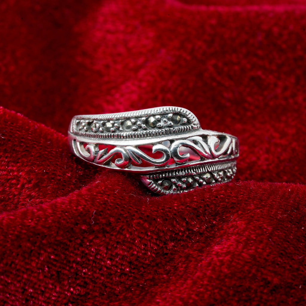 Marcasite Stone Silver Ring