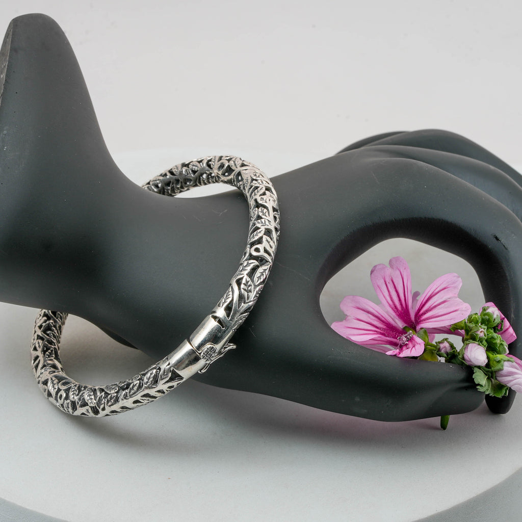 Solid Silver Statement Bangle Bracelet