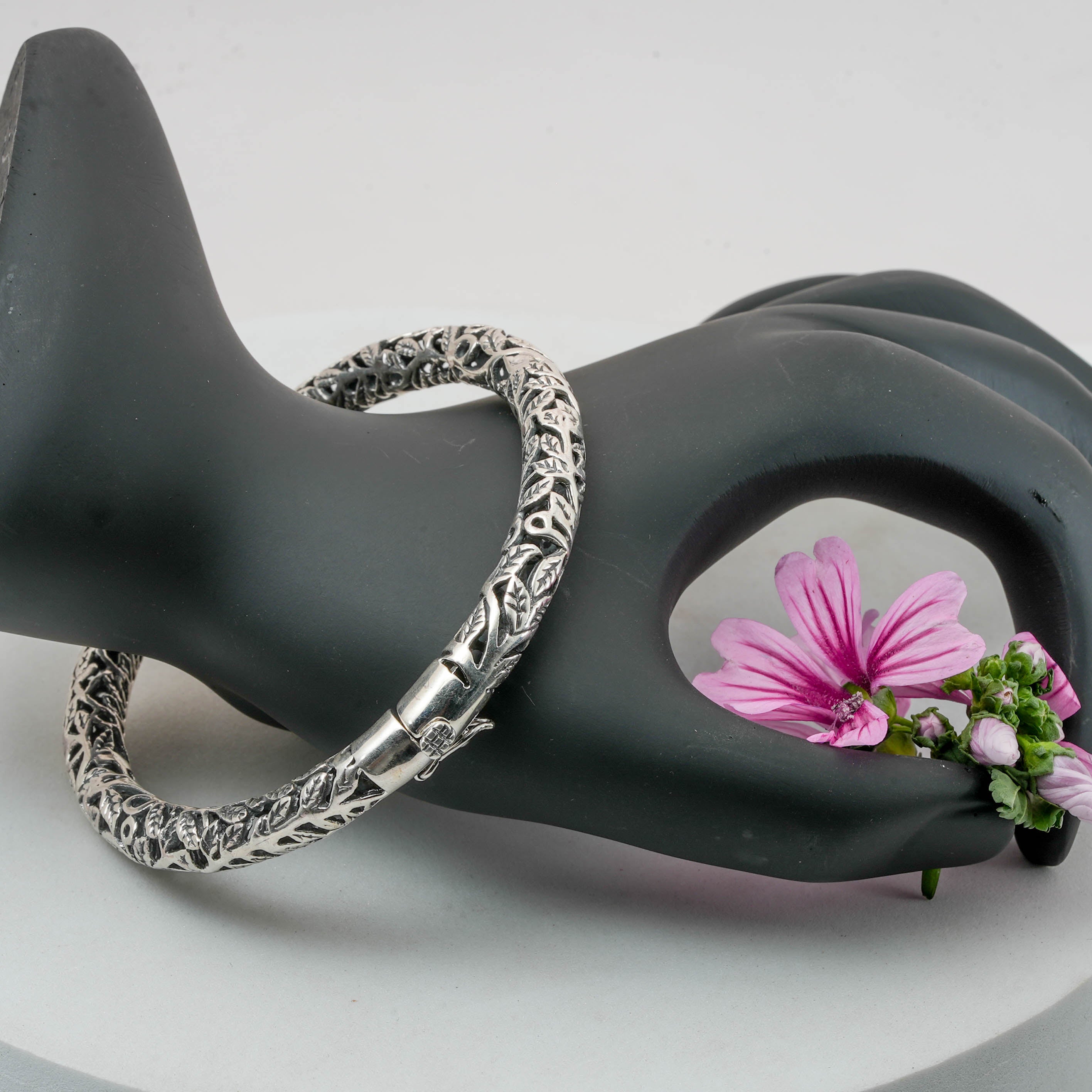 Solid Silver Statement Bangle Bracelet