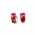 Pink Multicolor Enamel Hoop Earrings for Girls – Glittery Kids’ Hoops
