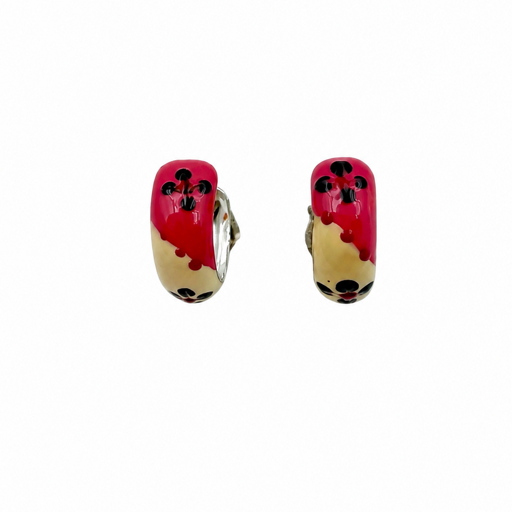 Kids’ Multicolor Enamel Hoop Earrings – Playful Silver Hoops for Girls