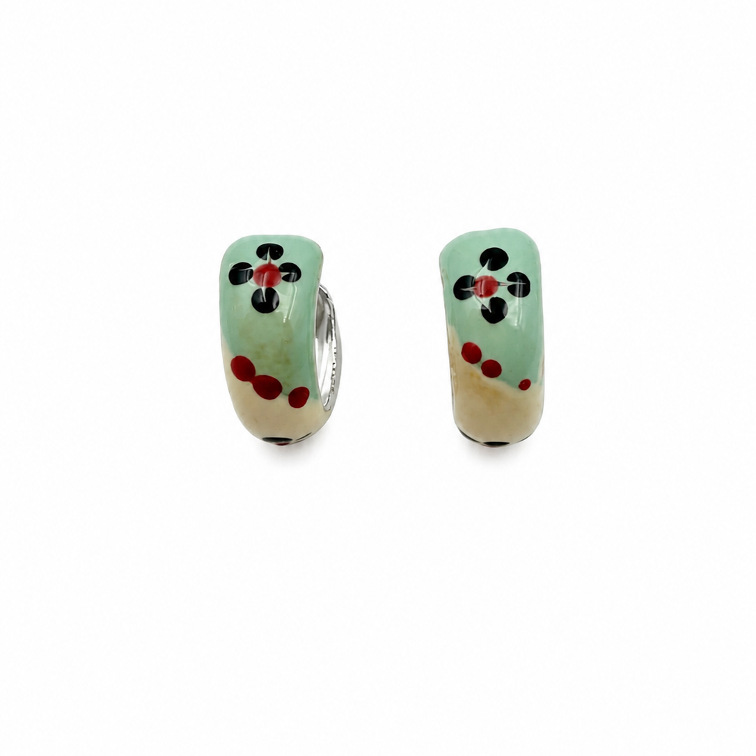 Kids’ Multicolor Enamel Hoop Earrings – Playful Silver Hoops for Girls