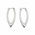 Silver Teardrop Hoop Earrings