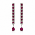 Garnet Silver Drop Earrings – Elegant Statement Earrings