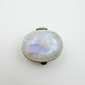 925 Silver Round Moonstone Hinged Trinket Box